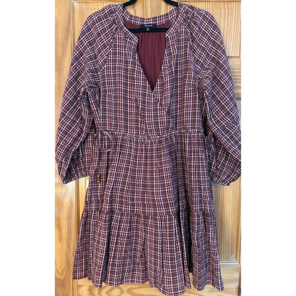 Madewell Size MED Dress Perf Fall Colors Pockets Long Sleeves - Picture 1 of 6